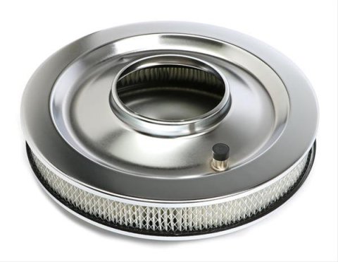 Trans-Dapt Performance Chrome Air Cleaners 2315 Filter Assembly, 14 in. Diameter, Round, Flat Base, Steel, Chrome, 2 1/8 in. Filter Height, Each