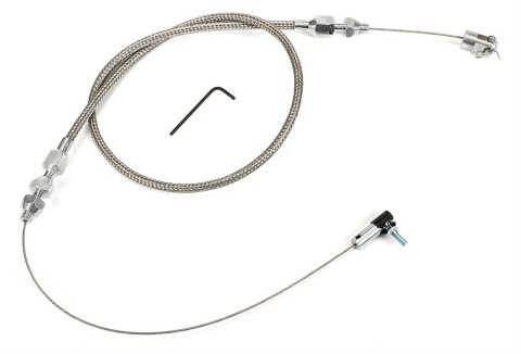 Trans-Dapt Performance Products Throttle Cables 8988 Cable, Braided Stainless, Universal, 24 in. Housing Length, Each