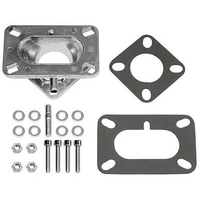 Trans-Dapt Performance Carburetor Adapters 2125 Adapter, Aluminum, Weber DGV, DGEV Series Carbs to Jeep 1-Barrel, 1.625 in. Height, Studs, Gaskets