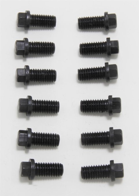 Trans-Dapt Performance Header Bolts 8885 Bolt, Steel, Black Oxide, Reduced Hex Head, 3/8 in.-16, 0.750 in. Length, Set of 12