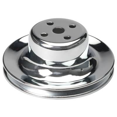 Trans-Dapt Performance Chrome Water Pump Pulleys 8300 Pulley, V-Belt, 1-Groove, Steel, Chrome, Ford, 289, Each