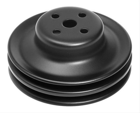 Trans-Dapt Performance Powdercoated Pulleys 8307 Water Pump Pulley, V-belt Style, 2-groove, Steel, Black Powdercoated, 5.875 in. O.D., Ford, 289, Each
