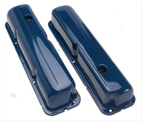 Trans-Dapt Performance PerfectMatch Valve Covers 8346 Covers, PerfectMatch, Perimeter Bolt Mounting, Steel, Blue Powdercoated, Ford, Big Block FE, Pair