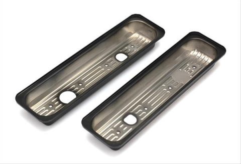 Trans-Dapt Performance Asphalt Black Valve Covers 8689 Covers, Black, Centerbolt Mounting, Steel, Stock Height, Chevy Truck, Small Block, Pair