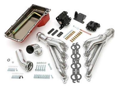 Trans-Dapt Performance Products Engine Swap Kits 46208 In A Box, In A Box Kit, LS 4L60 Into 68-72 Chevelle; Long-Tube Black-Maxx Coated Stainless Hedders