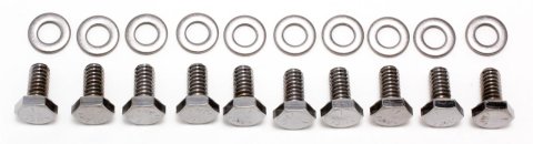 Trans-Dapt Performance Products Timing Cover Fasteners 9273 Bolts Chevy 283-350 Chrome hex Head