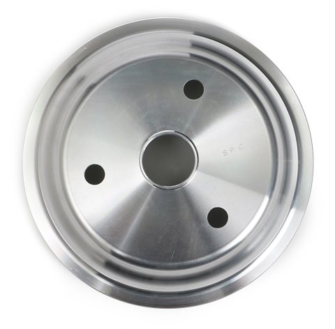 Trans-Dapt Performance Aluminum Crankshaft Pulleys 9484 Pulley, V-Belt, 1-Groove, 6.6 in., Aluminum, Natural, Chevy, Small Block, Long Pump, Each