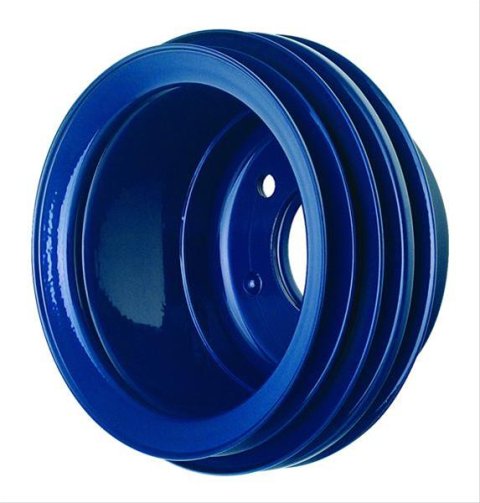 Trans-Dapt Performance Steel Crankshaft Pulleys 8317 Pulley, V-belt, 3-groove, Steel, Blue Powdercoated, 6.750 in. O.D., Ford, 289, Each