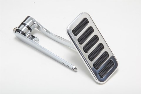 Trans-Dapt Performance Products Pedal Assemblies 8956 STEEL ARM & POLISHED ALUMINUM GAS PEDAL WITH SIX RUBBER INSERTS- CHROME