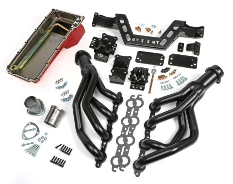 Trans-Dapt Performance Swap-In-A-Box Complete Engine Swap Kits 42014 Kits, Complete, Mid-length Steel Headers, Motor Mounts, Red Oil Pan, Chevy, Pontiac, 4.8L, 5.3L, 6.0L, Kit