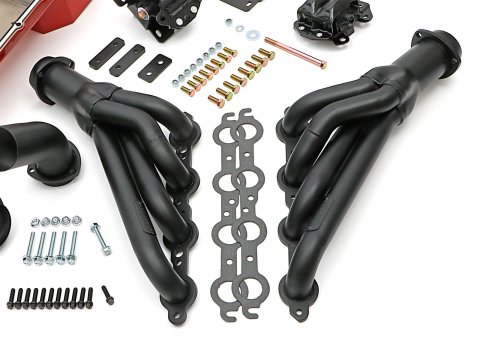Trans-Dapt Performance Swap-In-A-Box Complete Engine Swap Kits 46004 Kit, LS, GM A-Body, Steel Headers, Black Ceramic Coated, 1 3/4 in. Primary Tube, Steel Oil Pan, Red Painted, Kit