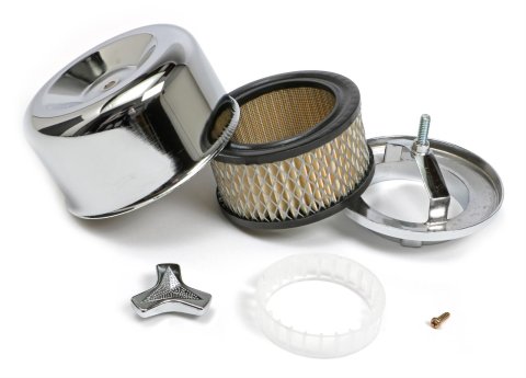 Trans-Dapt Performance Chrome Air Cleaners 2399 Cleaner Assembly, Chrome, 4 5/8 in. Diameter, Closed Style, Paper Element, 2.062 in./2.625 in. Inlet, Each