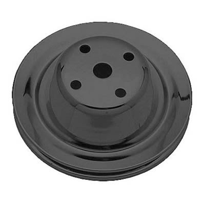 Trans-Dapt Performance Powdercoated Pulleys 8604 Water Pump Pulley, Steel, 1-Groove, 6.3 in. Dia., Satin Black Powdercoat, Chevy, Small Block, Long Pump, Each