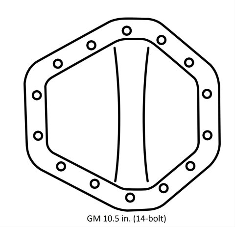 Trans-Dapt Performance Chrome 14 Bolt GM 10.5 Inch Differential Cover 9071 Cover, Steel, Chrome, GM, in., 14-Bolt, Kit