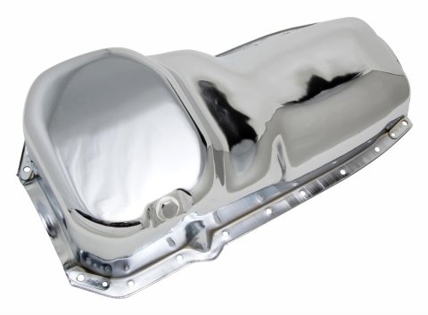 Trans-Dapt Performance OEM Replacement Oil Pans 9397 Pan, Steel, Chrome Plated, 4 qt., Oldsmobile, V8, Each