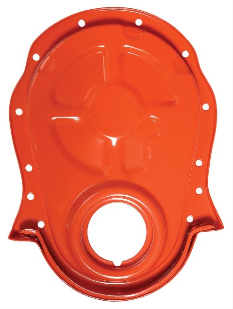 Trans-Dapt Performance Timing Covers 9914 Cover, Steel, Chevy Orange Powdercoat, Chevy, Big Block, Each