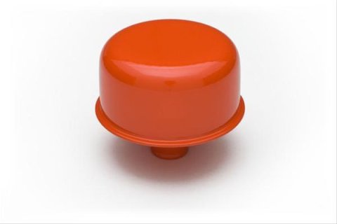 Trans-Dapt Performance PerfectMatch Valve Cover Breathers 9952 Breather, Round, Push-in, Aluminum, Orange Powdercoat, 2.75 in. Diameter, 0.75 in. Hole Size