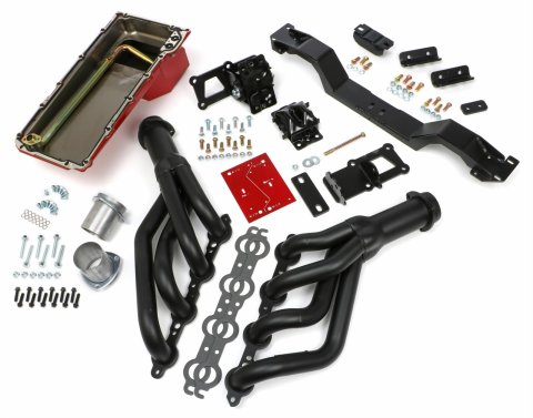 Trans-Dapt Performance Swap-In-A-Box Complete Engine Swap Kits 42026 Kits, Complete, Mid-length Black Ceramic Coated Headers, Motor Mounts, Red Oil Pan, Chevy, Pontiac, 4.8L, 5.3L, 6.0L, Kit