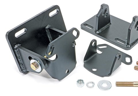 Trans-Dapt Performance Engine Swap Motor Mounts 4530 Mounts, Swap, Solid, Steel, Black Painted, Front Right and Left, Automatic or Manual, RWD only, LS, S10, S15, Sonoma, Chevy, GMC, Pair