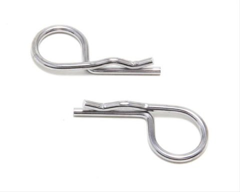 Trans-Dapt Performance Replacement Safety Pins 4052 Hood Pins, Replacement, Chrome, Hair Pin Style, Pair
