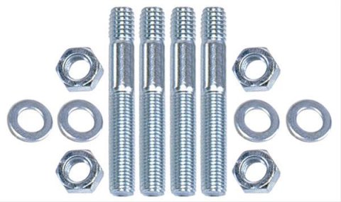 Trans-Dapt Performance Carburetor Stud Kits 2106 Studs, Steel, Zinc Plated, 5/16-18/24 in. x 3.000 in. Long, Kit