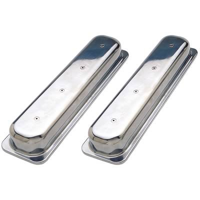Trans-Dapt Performance Diecast Aluminum Valve Covers 6036 Covers, Stock Height, Die-Cast Aluminum, Polished, Plain, Chevy 1987-2000, 5.0/5.7L, Pair