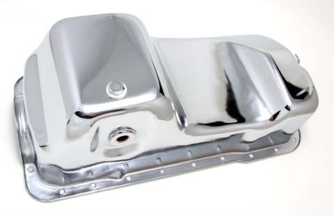 Trans-Dapt Performance OEM Replacement Oil Pans 9754 Pan, Steel, Chrome Plated, 5 qt., Ford, 5.0L, Each