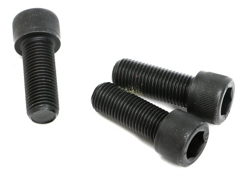 Trans-Dapt Performance Pulley Bolts 9490 Bolts, Steel, Black, Allen, 3/8 in.-24, 1.0 in. UHL, Universal, Set of 3