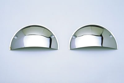 Trans-Dapt Performance Headlight Half Shields 9511 Covers, Shields, Chrome, 5 3/4 in., Round, Pair