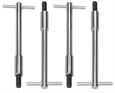Trans-Dapt Performance Chrome T-Bar Valve Cover Wing Nuts 9672 Fasteners wing nuts 5 3/8" tall, chrome