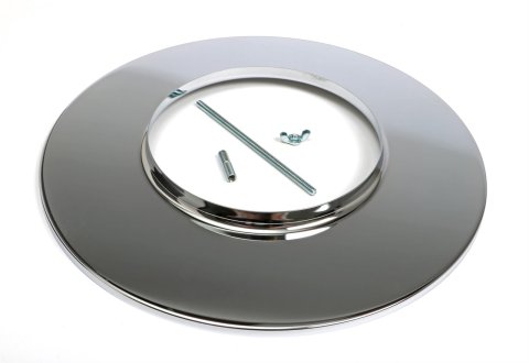 Trans-Dapt Performance Air Filter Bases 2429 Cleaner Base Plate, Steel, Chrome, 14 in. Diameter, Dominator 7 5/16 in. Inlet, Raised 3/4 in., Each