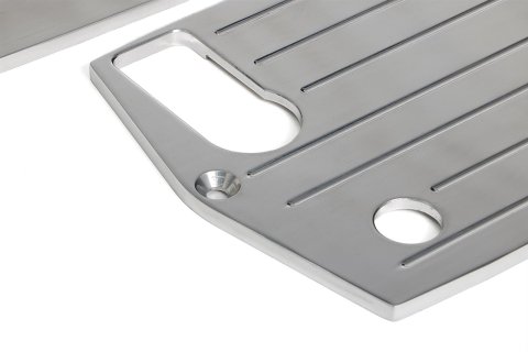 Trans-Dapt Performance Billet Aluminum Battery Trays 9327 Tray, Single, Aluminum, Polished, Hold-Down, Designed To Fit Optima Four Post Group 35/75 Only