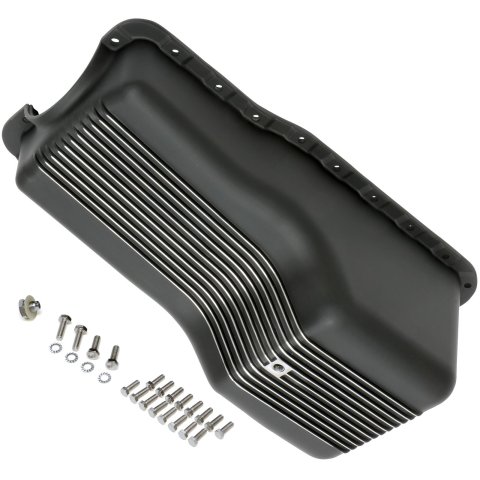 Trans-Dapt Performance Products Oil Pans 7427 Pan, Pan Black Finned Aluminum SB Ford 260-302 1962-82