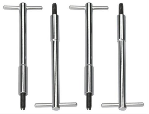 Trans-Dapt Performance Chrome T-Bar Valve Cover Wing Nuts 4936 Bolts, Chrome, 1/4 in.- 20, 5.375 in. Long, Set of 4