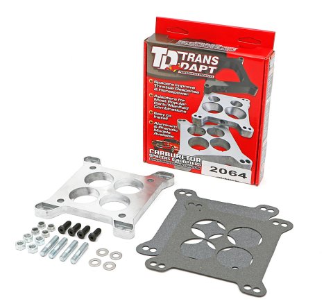Trans-Dapt Performance Carburetor Adapters 2064 Adapter, Ported, Large Square Bore Carburetor, Small Square Bore Manifold, .500 in. Thick, Kit
