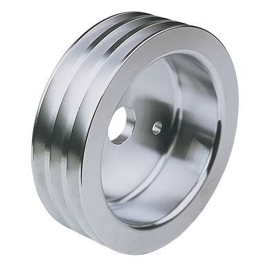 Trans-Dapt Performance Aluminum Crankshaft Pulleys 8880 Pulley, V-Belt, 3-Groove, 6.6 in., Aluminum, Machined, Chevy, Small Block, Short Pump, Each