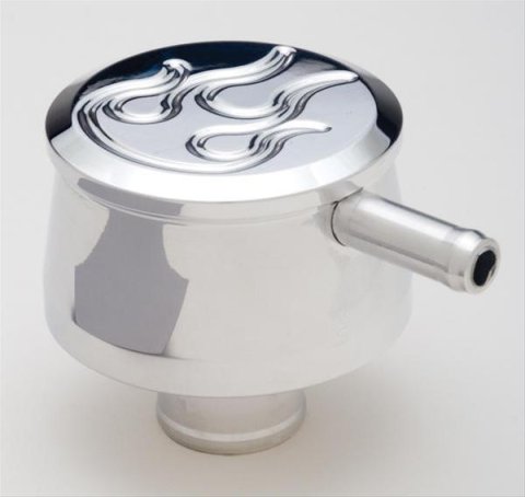 Trans-Dapt Performance Aluminum Valve Cover Breathers 6009 PCV Breather polished aluminum, flamed, for 1.25" hole