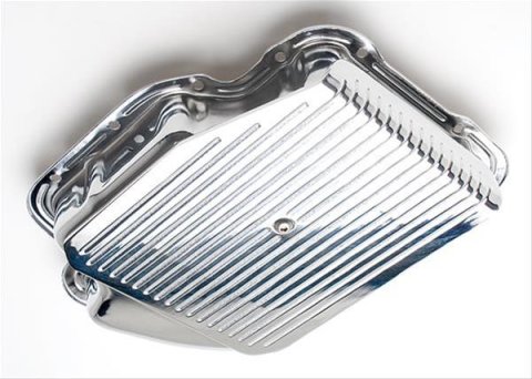 Trans-Dapt Performance Slam-Guard Transmission Pans 8922 Pan, Stock, Steel, Chrome, Slamguard, GM, TH400, Each