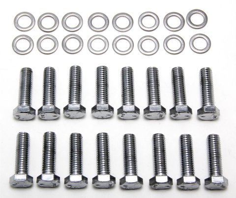 Trans-Dapt Performance Intake Manifold Bolts 9266 Bolts, Manifold, Steel, Chrome, Hex Head, AMC 290-401, Chevy Big Block, Set of 16