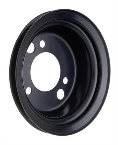 Trans-Dapt Performance Powdercoated Pulleys 8617 Crankshaft Pulley, A/C Add-On, Steel, Black Powdercoated, V-Belt, 6.800 in. Diameter, Chevy, Each