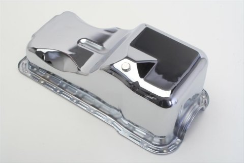 Trans-Dapt Performance OEM Replacement Oil Pans 9078 Pan, Steel, Chrome Plated, 5 qt., Ford, 260/289/302, Each