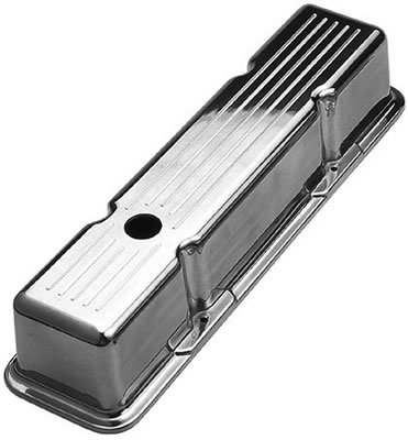 Trans-Dapt Performance Diecast Aluminum Valve Covers 6720 Covers, Tall, Cast Aluminum, Polished, Ball-Milled, Chevy, Small Block, Pair