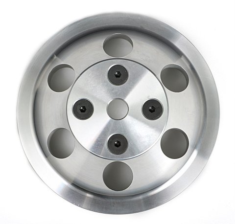 Trans-Dapt Performance Aluminum Water Pump Pulleys 9483 Pulley, V-Belt, 2-Groove, Aluminum, Machined, Chevy, Small Block, Long Pump, Each