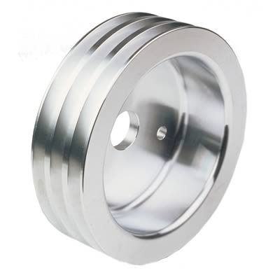 Trans-Dapt Performance Aluminum Crankshaft Pulleys 8895 Pulley, V-Belt, 3-Groove, Aluminum, Polished, Chevy, Small Block, Short Pump, Each