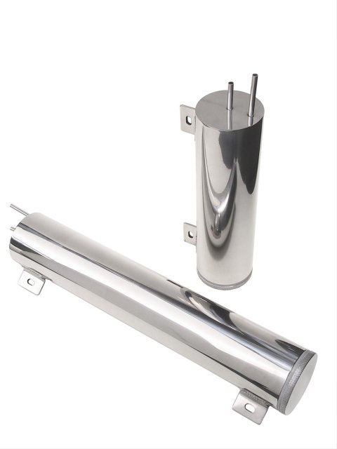 Trans-Dapt Performance Stainless Steel Radiator Overflow Tanks 9910 Tank, Polished Steel, 2 in. Diameter x 19 in. Length, 32 oz. Capacity, Each