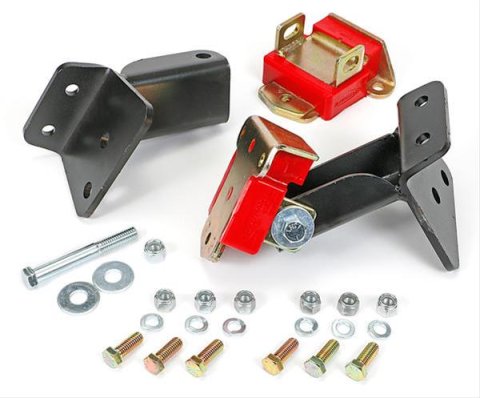 Trans-Dapt Performance Engine Swap Motor Mounts 4155 Mounts, Swap, Black Steel Brackets, Red Polyurethane Bushings, Chevy, Kit