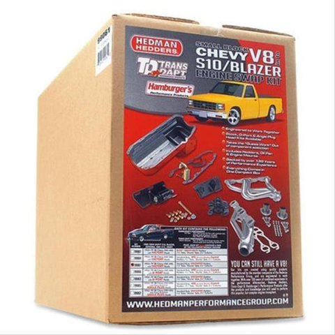Trans-Dapt Performance Swap-In-A-Box Complete Engine Swap Kits 99092 Kit, Silver Ceramic Coated Headers, Motor Mounts, Oil Pan, Pickup, Gaskets, Hardware, Chevy, Pre-1979 Small Block, TH350, 700R4, Kit