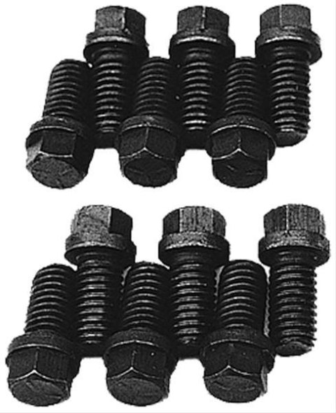 Trans-Dapt Performance Header Bolts 4900 Bolts, Hex Head, Steel, Natural, 5/16 in.-18, 0.750 in. U.H.L., Set of 12