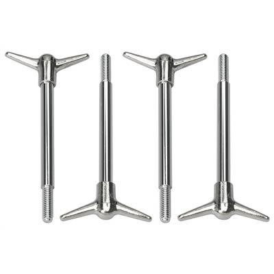 Trans-Dapt Performance Chrome Valve Cover Bolts 4138 Wing Bolts, Steel, Chrome, 5/16 in.-18 Thread, 3.50 in Long, Set of 4