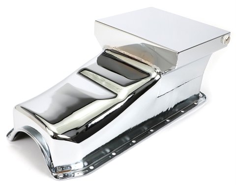 Trans-Dapt Performance Drag Race Oil Pans 9725 Pan, Steel, Chrome Plated, 7 qt., Chevy, Small Block, Each